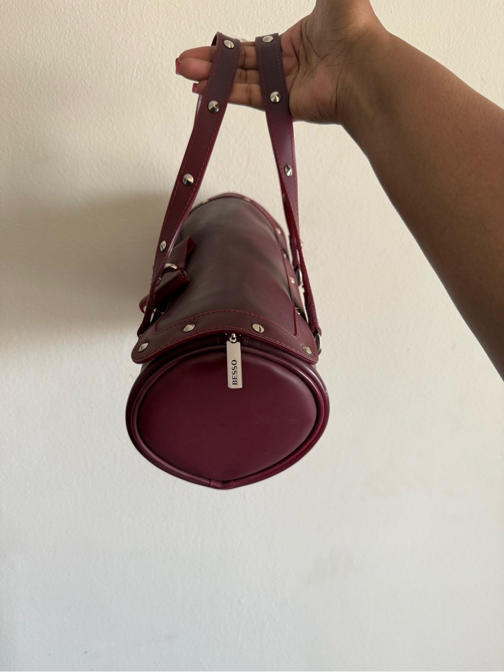 Besso Jelly Barrel Shoulder Bag Burgundy - Picture 5 of 8